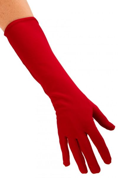 Handschoenen nylon lang rood